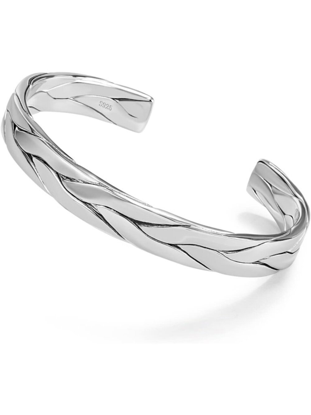 Stylish Adjustable 925 Sterling Silver Cuff Bracelet for Couples - Perfect Gift!